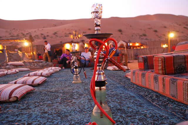 Tourist in UAE with Shisha