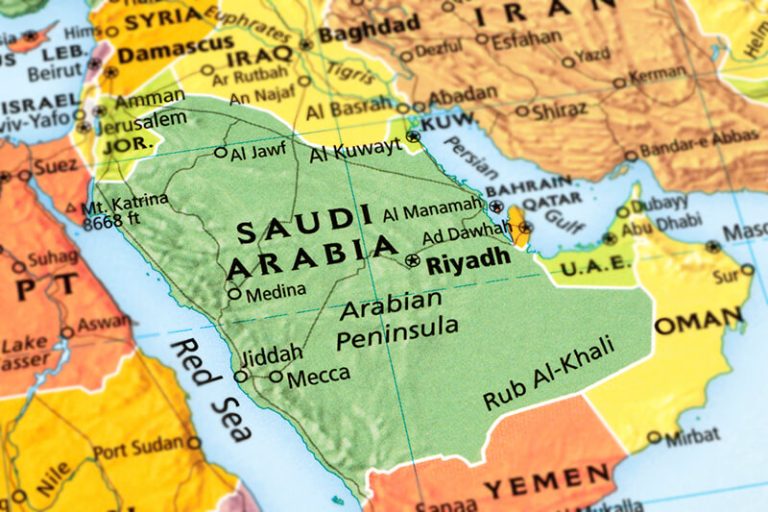 GCC nations on a map